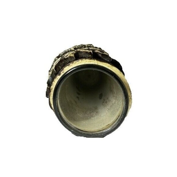 Aztec Mayan Calendar Tepoztlan Bud Vase, Ceramic Wrapped Glass 4” Tall - Picture 7 of 12